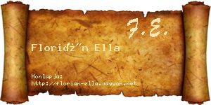 Florián Ella névjegykártya